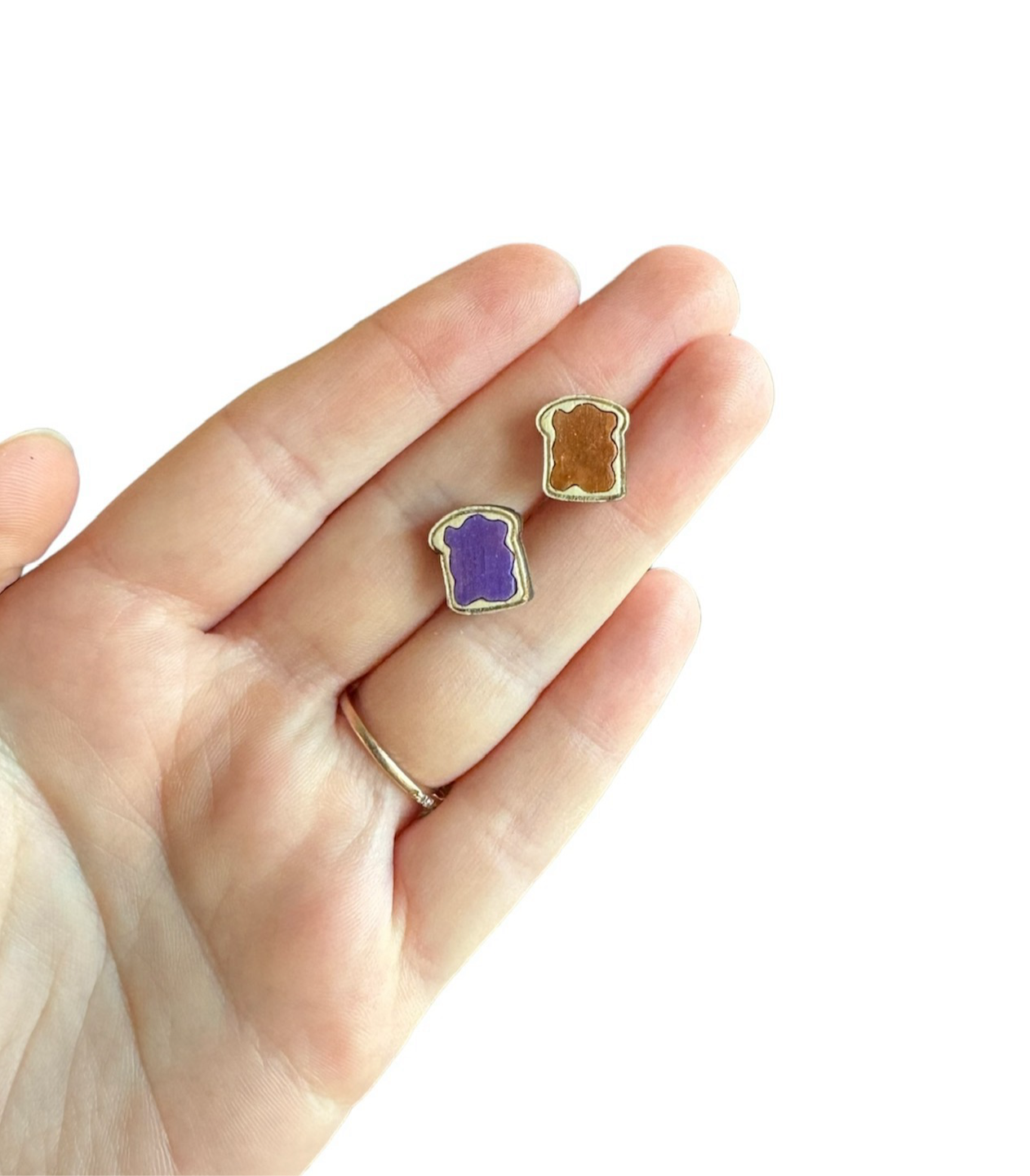PB&J - Wooden Stud Earrings