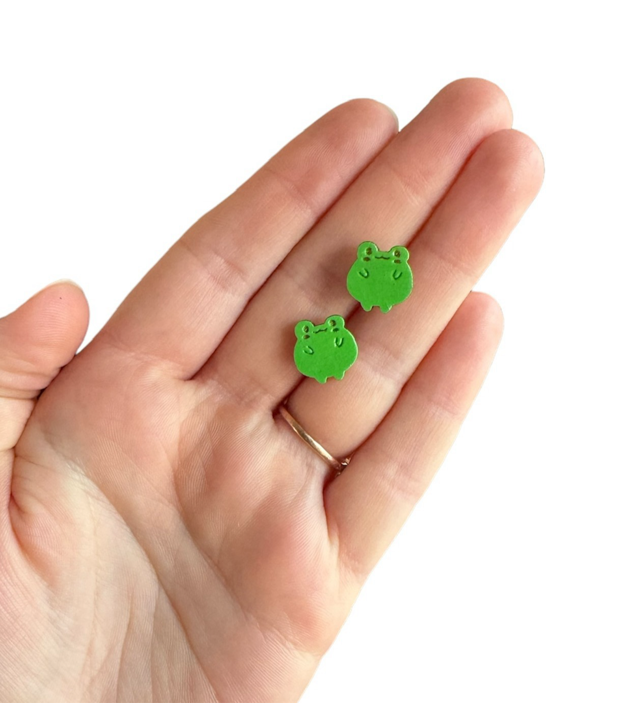 Froggies- Wooden Earring Stud