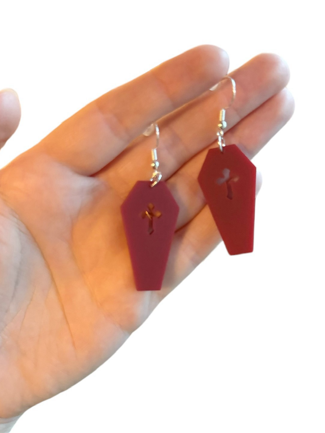 Vamp Coffin - Acrylic Dangle Earrings