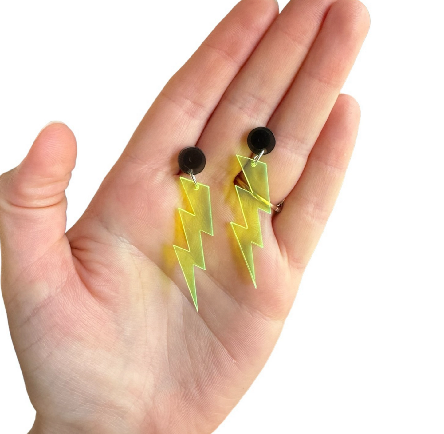 Lightning Bolt - Acrylic Dangle Stud Earring