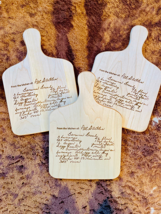Handwritten Recipe Board