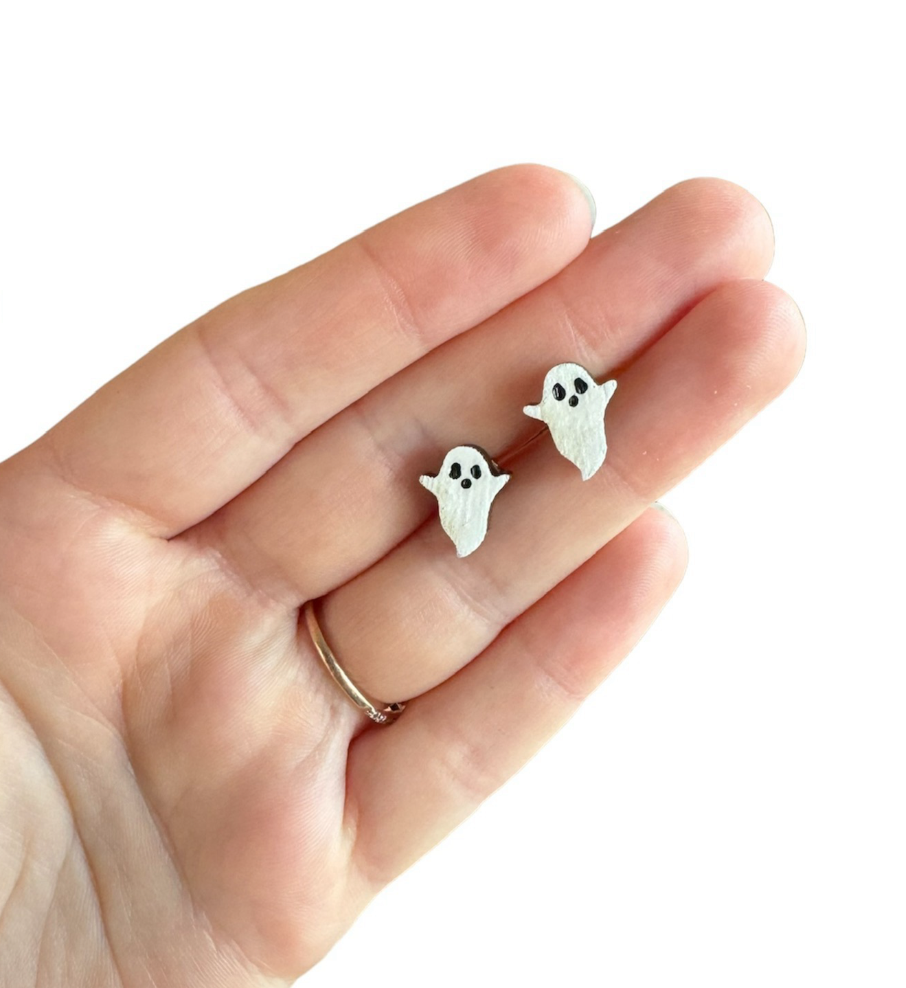 Baby Ghosts - Wooden Earring Studs