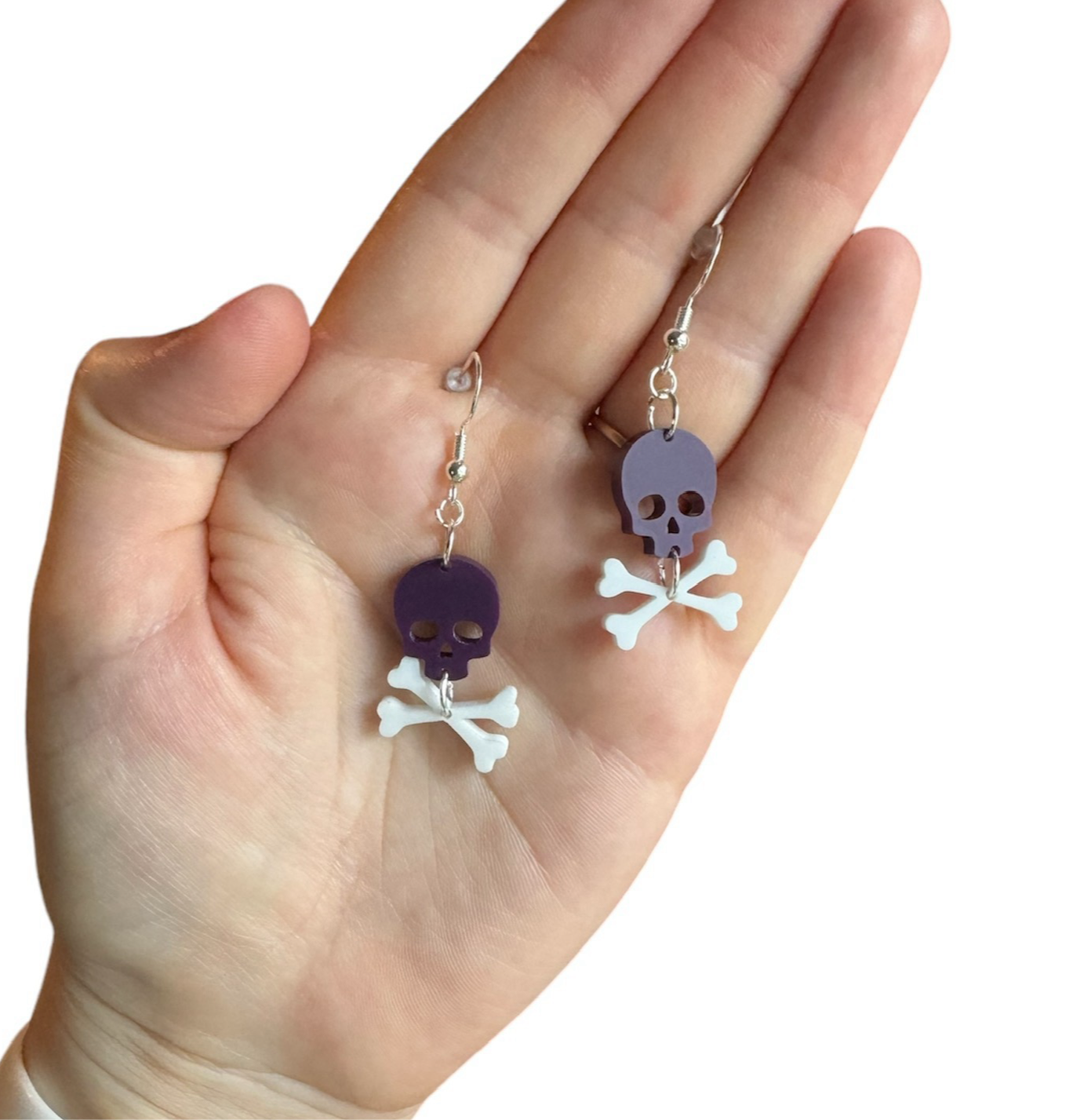 Skull & Cross Bones - Acrylic Dangle Earrings