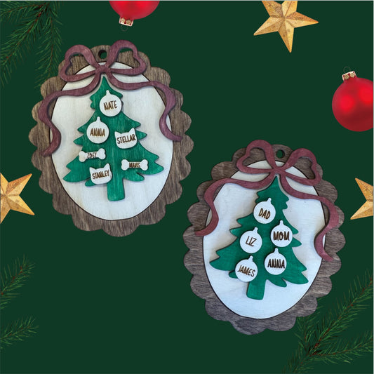 Vintage Family Christmas Ornament