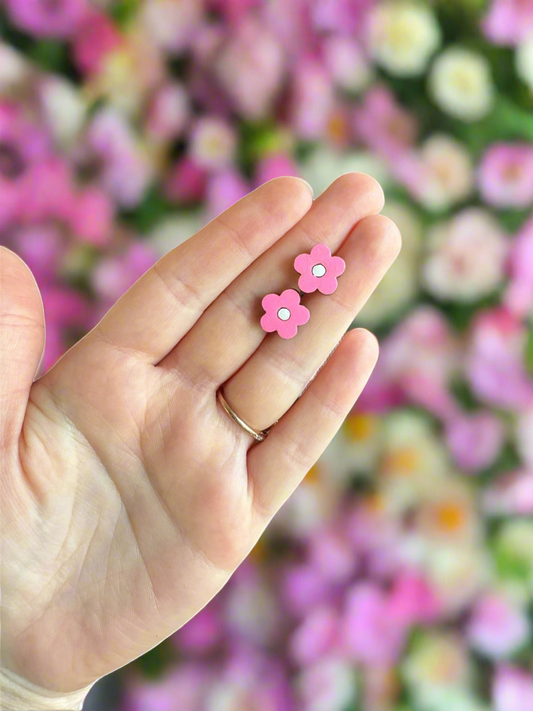 Flower Power - Wooden Earring Studs